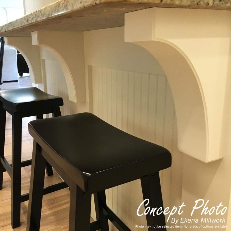 Ekena Millwork BKT01X09X11HARW حوامل هاملتون التقليدية من الخشب، 1 1/2" عرض x 9" عمق x 11" ارتفاع، خشب مطاطي - Image 4